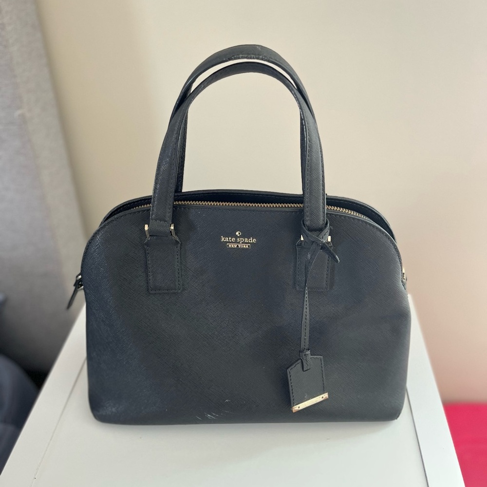 Kate Spade Sadie Dome Satchel/Purse Leather- Black